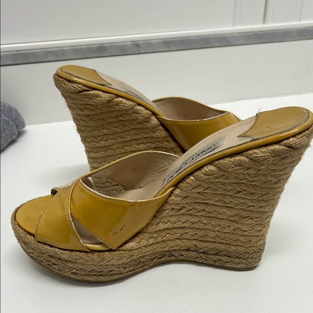 Jimmy Choo Yellow Platform Sandals size 6 - Picture 5 of 9